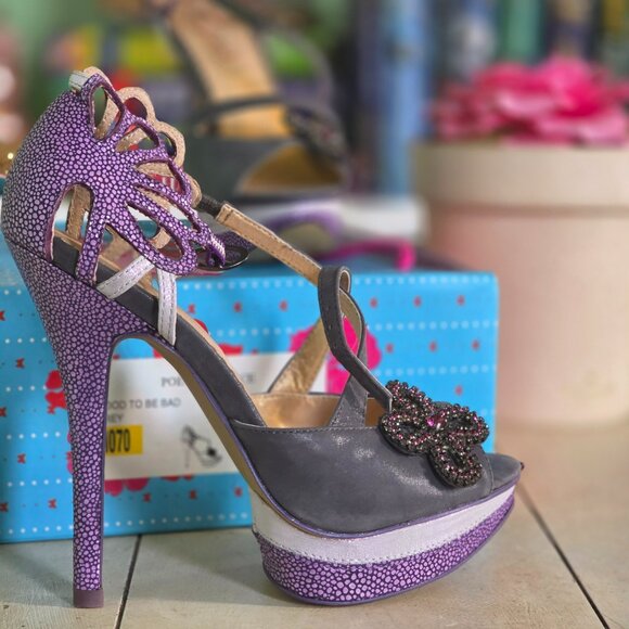 NIB Poetic Licence “Good To Be Bad” Sandals – Gray and Purple, US 7M - Picture 3 of 10